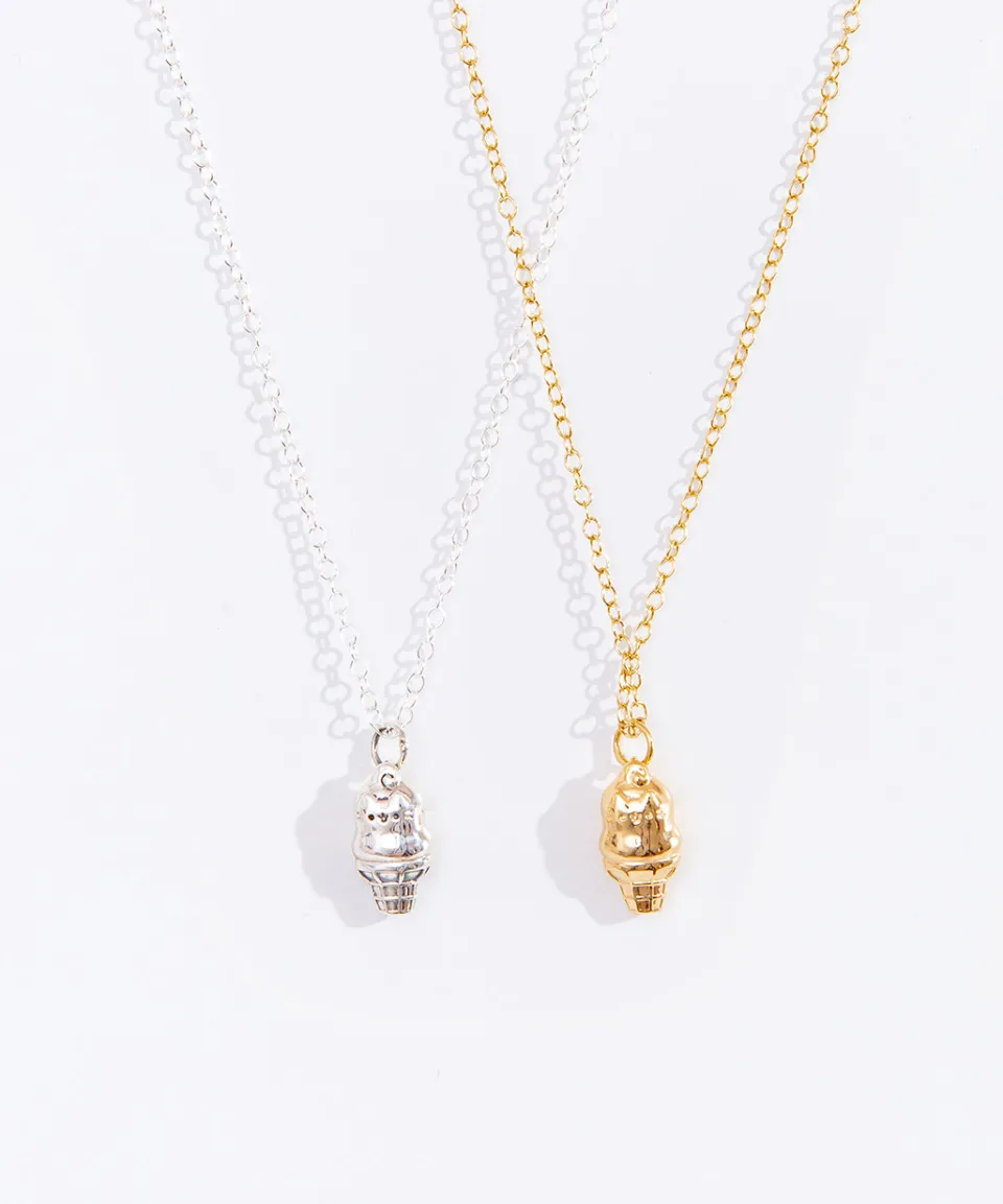 Hot Dipped Cone Charm Necklace Jewelry | Ice Cream