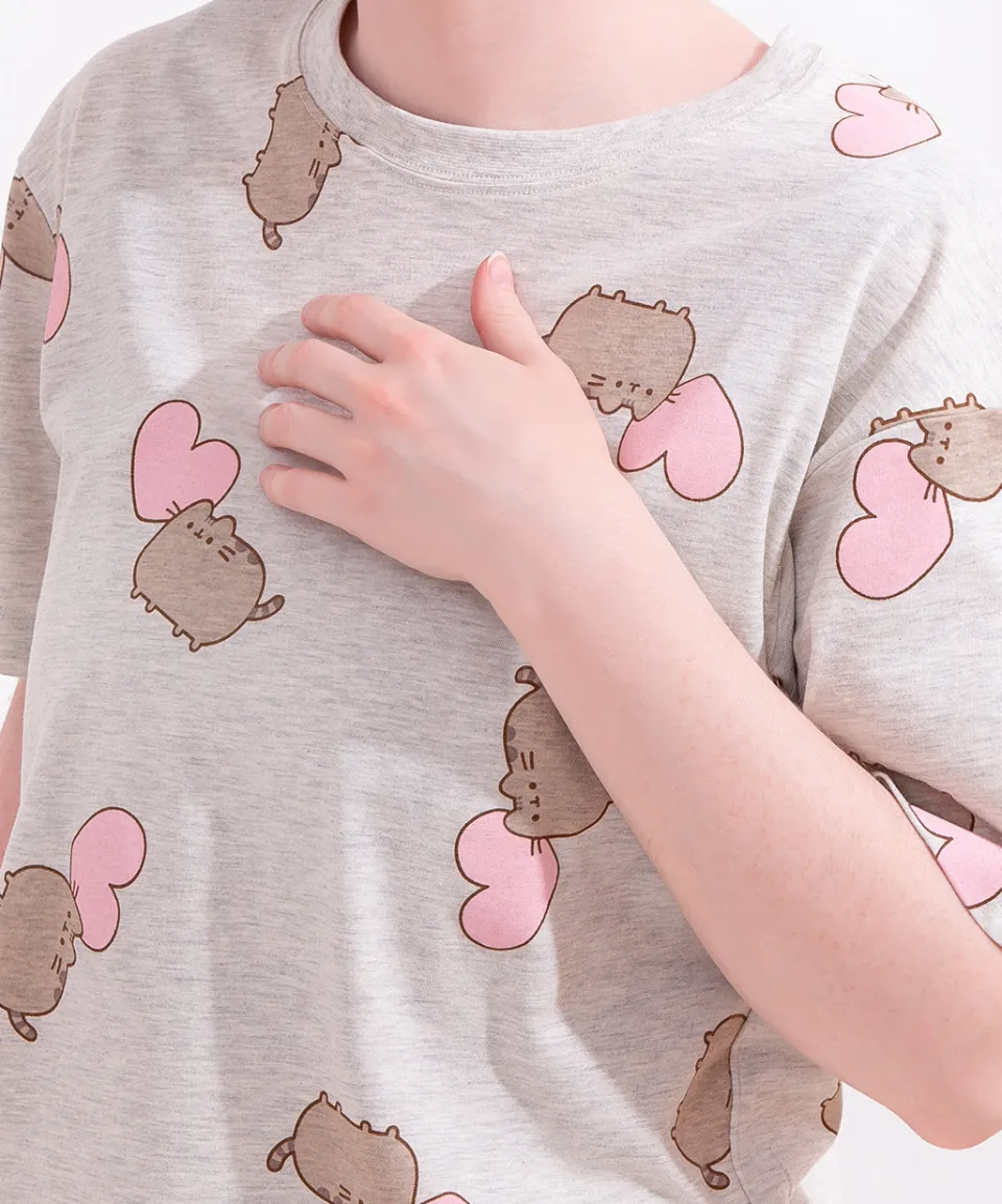 pusheen_hearts_pajama_set_3.webp Clearance Hearts Pajama Set Ladies | Lounge & Sleep