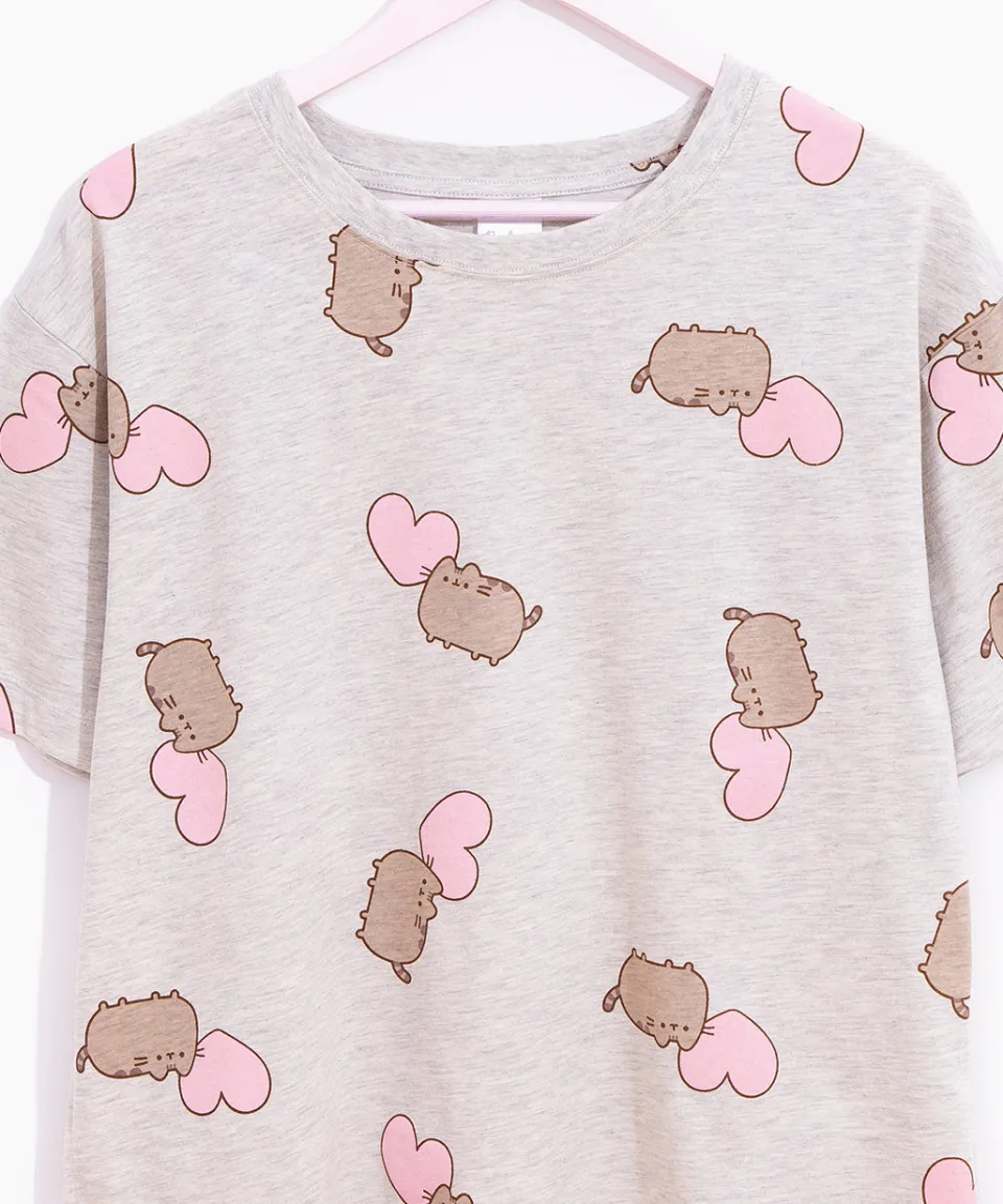 pusheen_hearts_pajama_set_5.webp Clearance Hearts Pajama Set Ladies | Lounge & Sleep